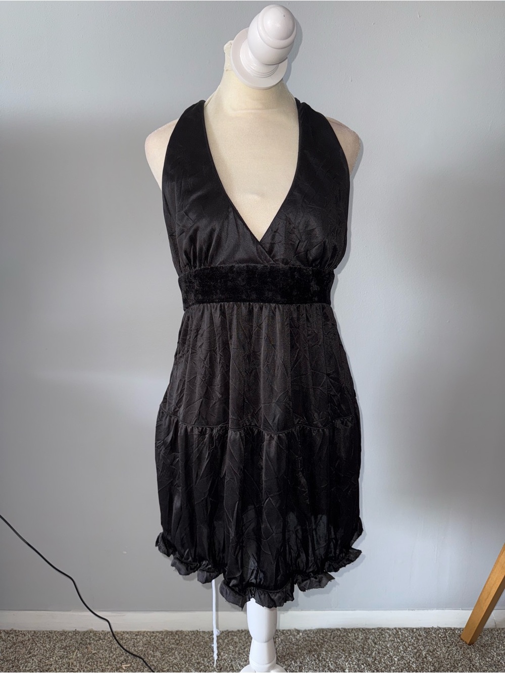 Fire Los Angeles Black V-Neck Halter Dress